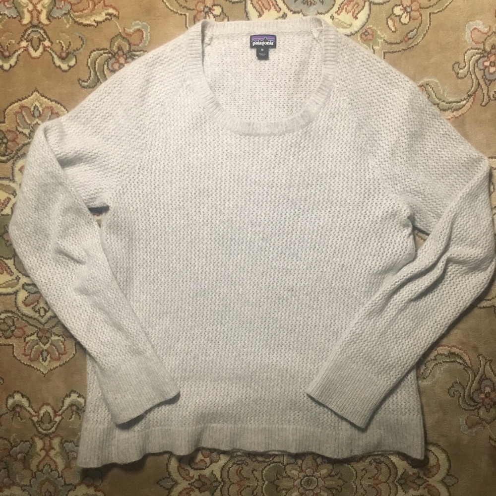 Patagonia Recycled Cashmere Crew Birch White Med